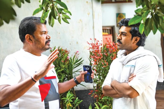 SHankar And Ram Charan On The Sets Of Game Changer