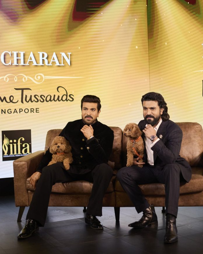 Ram Charan With His Wax Statue At Mdame Tussauds London (2) Ram Charan With His Wax Statue At Mdame Tussauds London