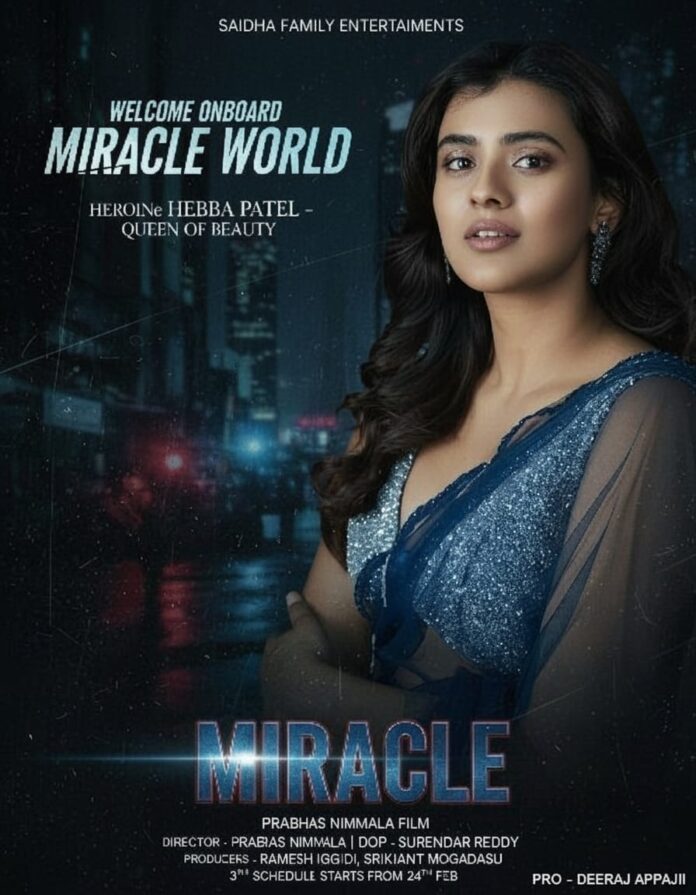 Hebba to join the sets Of Prabhas Nimmala's MIRACLE