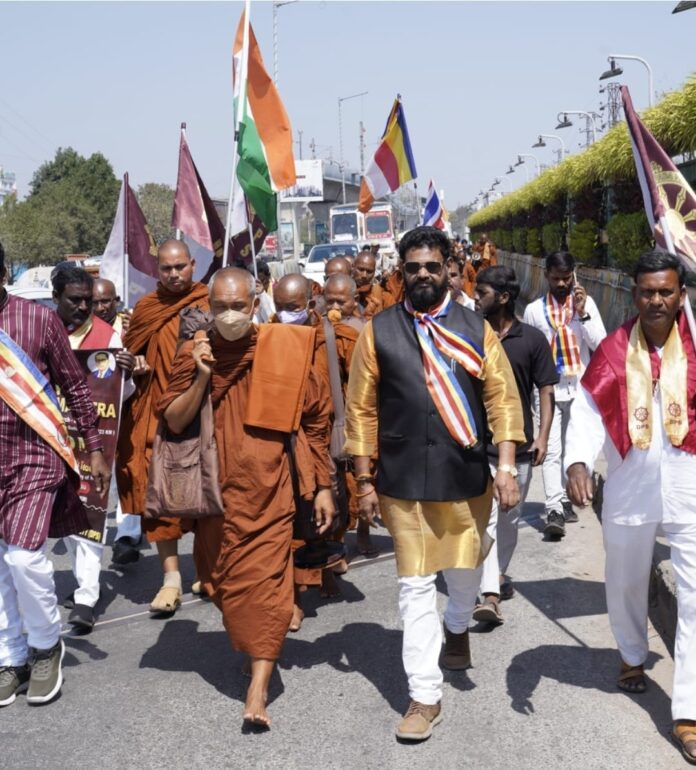 Hollywood Film King Buddha Director Satya Reddy Participates in World Peace Padayatra